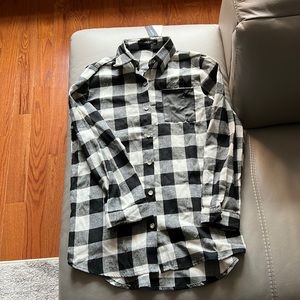 Plaid Flannel Shirt Button Down Long Sleeve Tops Collar with Pocket